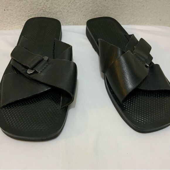 Kenneth Cole Black Leather Men’s Sandals cross cross Size 10 M main image 6